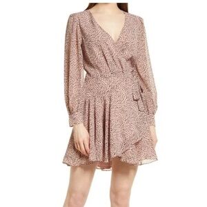 Floret Studios Long Sleeve Wrap Mini Dress Large